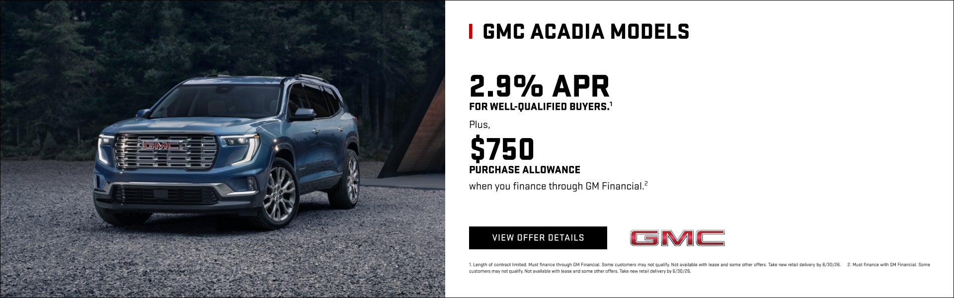 GMC Acadia APR Offer